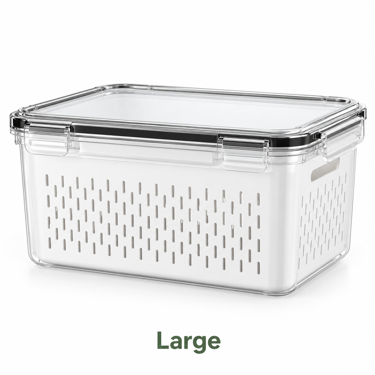 Fruit & Vegetable Storage Container with Removable Drain Basket