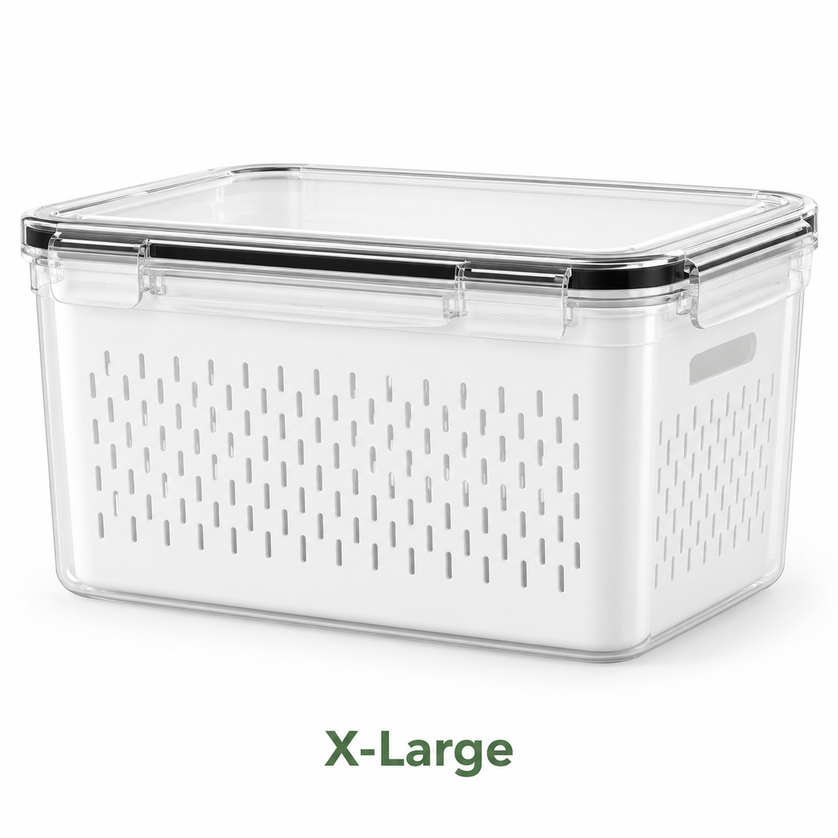 Fruit & Vegetable Storage Container with Removable Drain Basket