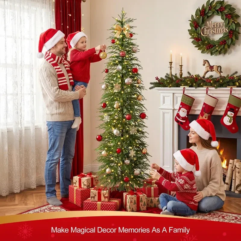 Artificial Cypress Christmas Tree | 5–7 FT, Pre-lit & Unlit