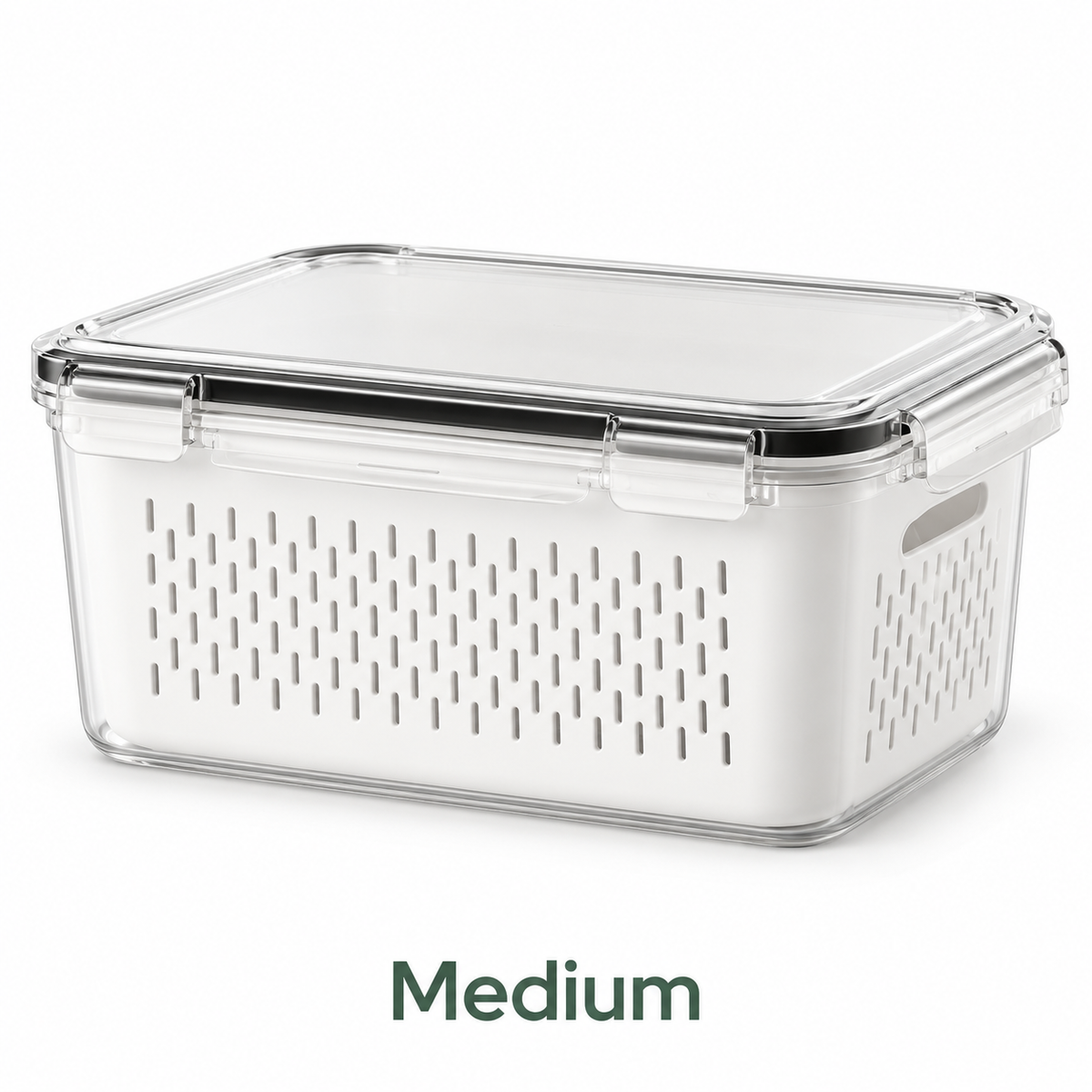Fruit & Vegetable Storage Container with Removable Drain Basket