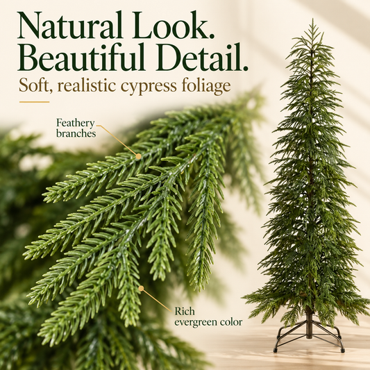 Artificial Cypress Christmas Tree | 5–7 FT, Pre-lit & Unlit